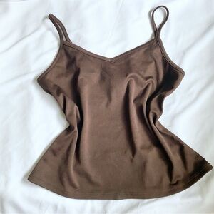 INC INTERNATIONAL CONCEPTS PETITE brown cami crop top S
